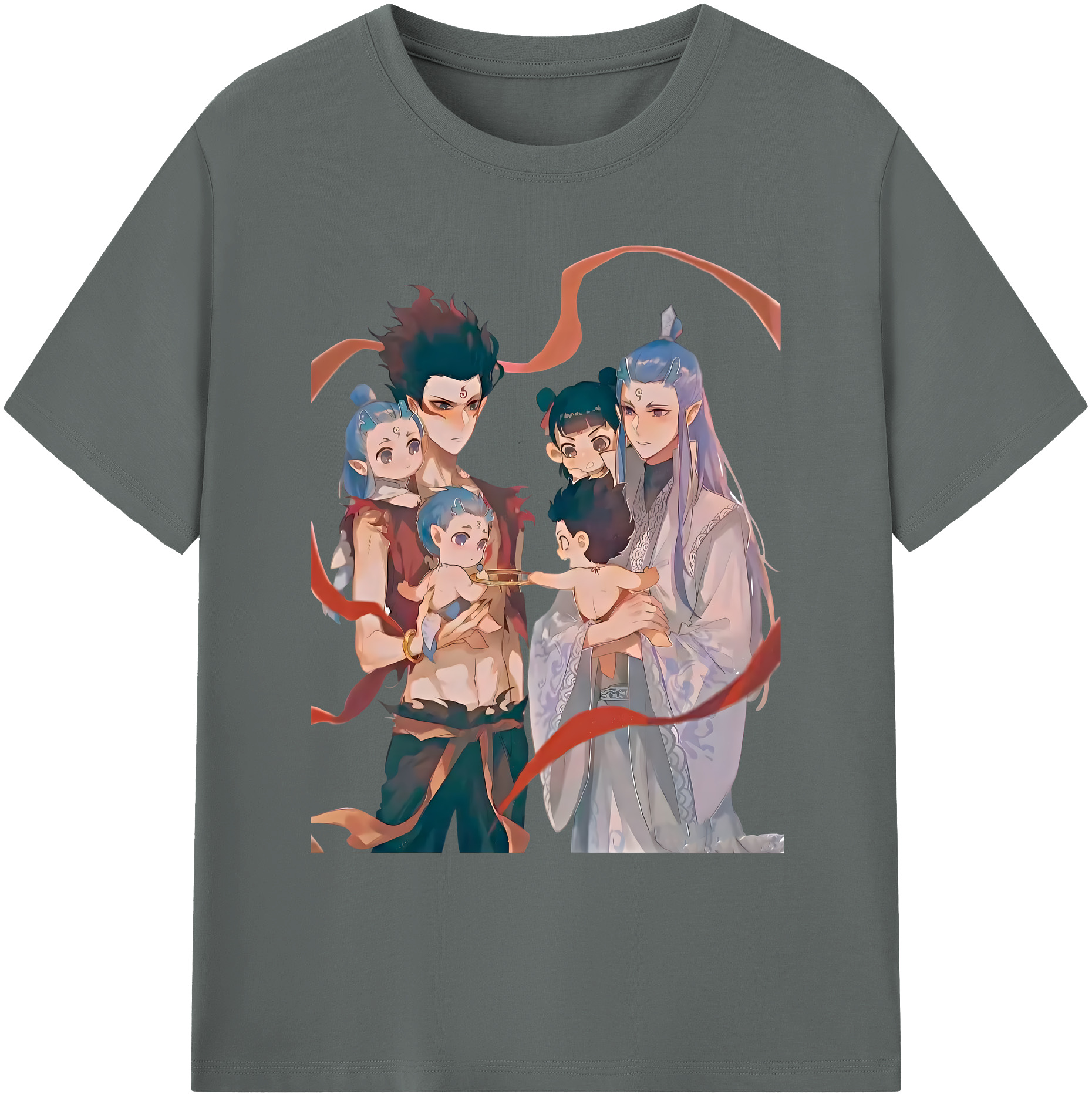 （画像用） Ne Zha 2 ナタ 魔童の大暴れ 綿100％ メンズ半袖Tシャツ｜肌触りやわらか＆通気性